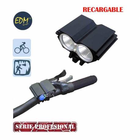 Linterna recargable de cabeza y bicicleta con 2 super led cree xml t6  (cargador y batería incluida)