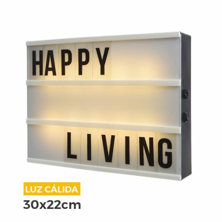 Caja de mensajes de led luz calida 30x22x4,5cm