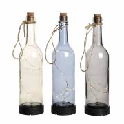 *ult.unidades*  botella de cristal decorativa solar con micro led 3 modelos surtidos