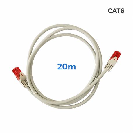Cable utp cat.6 latiguillo rj45 cobre lszh gris 20m