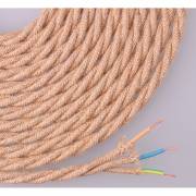 Cable  de cuerda de yute tejido y trenzado 3x0,75mm 25mts euro/mts
