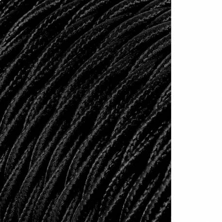 Cable textil trenzado 2x0,75mm 25mts c-41 negro seda   euro/mts