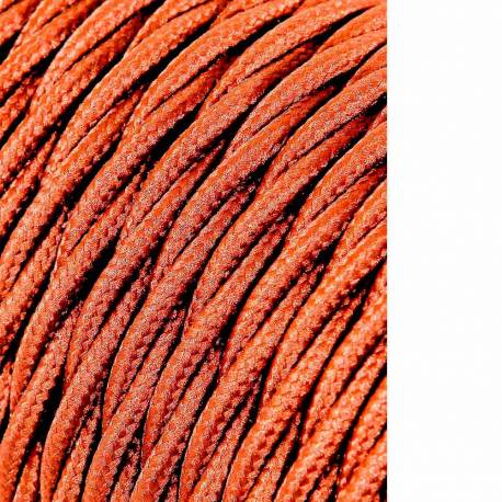 Cable textil trenzado 2x0,75mm 25mts c-20 marron seda  euro/mts