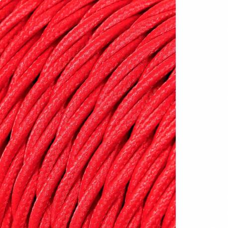 Cable textil trenzado 2x0,75mm 25mts c-62  rojo  euro/mts
