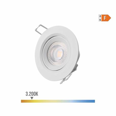 Downlight led empotrable redondo 5w 3200k luz calida marco blanco ø9cm edm